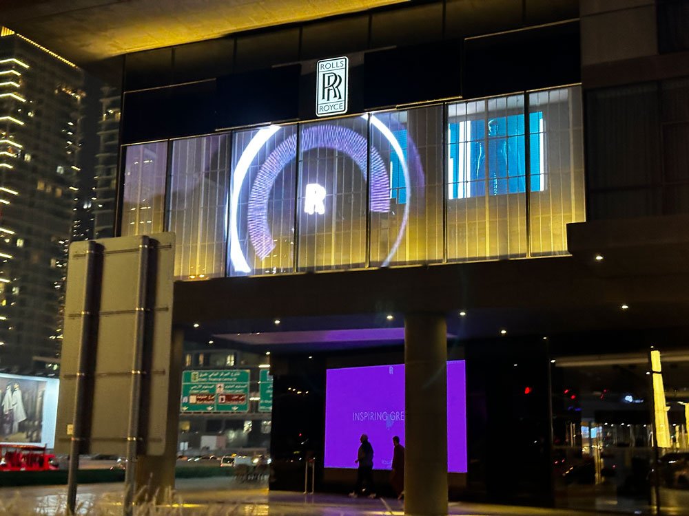 Custom LED Display screen with advertising for an outdoor display in dubai